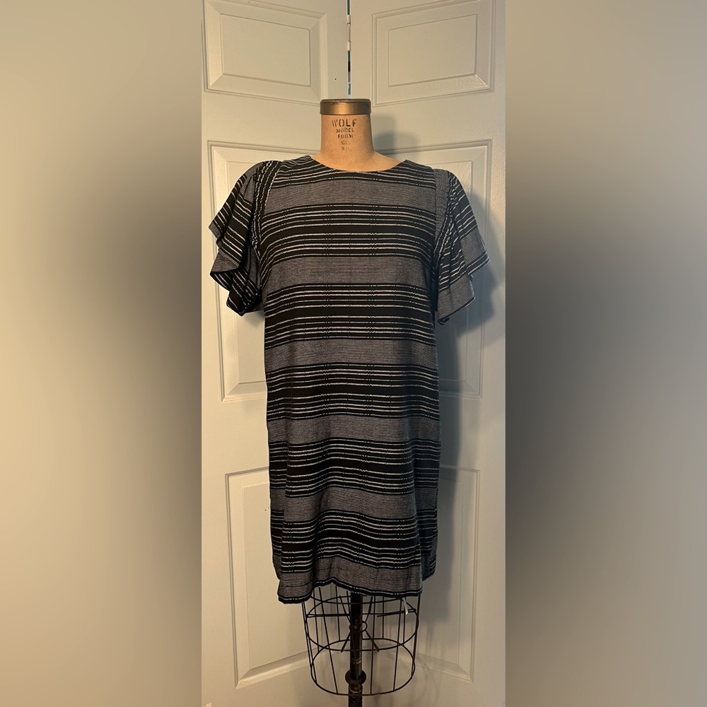 Moon River Anthropologie Striped Denmark Flutter Dress Size S